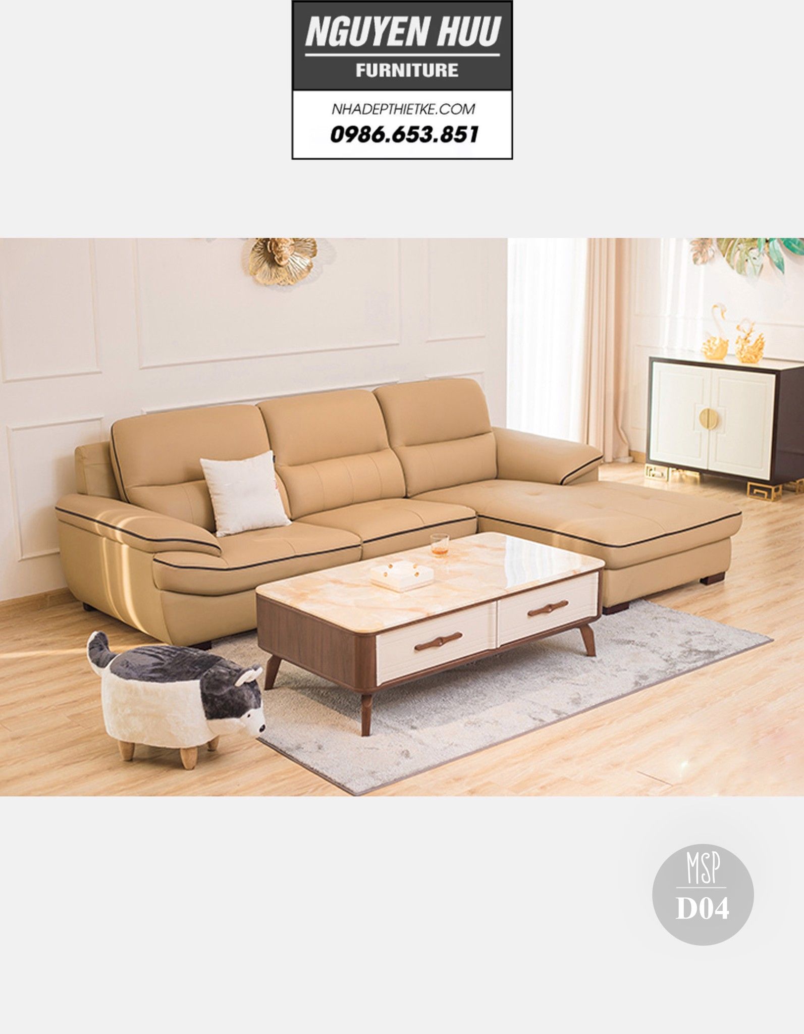 Ghế sofa da D04