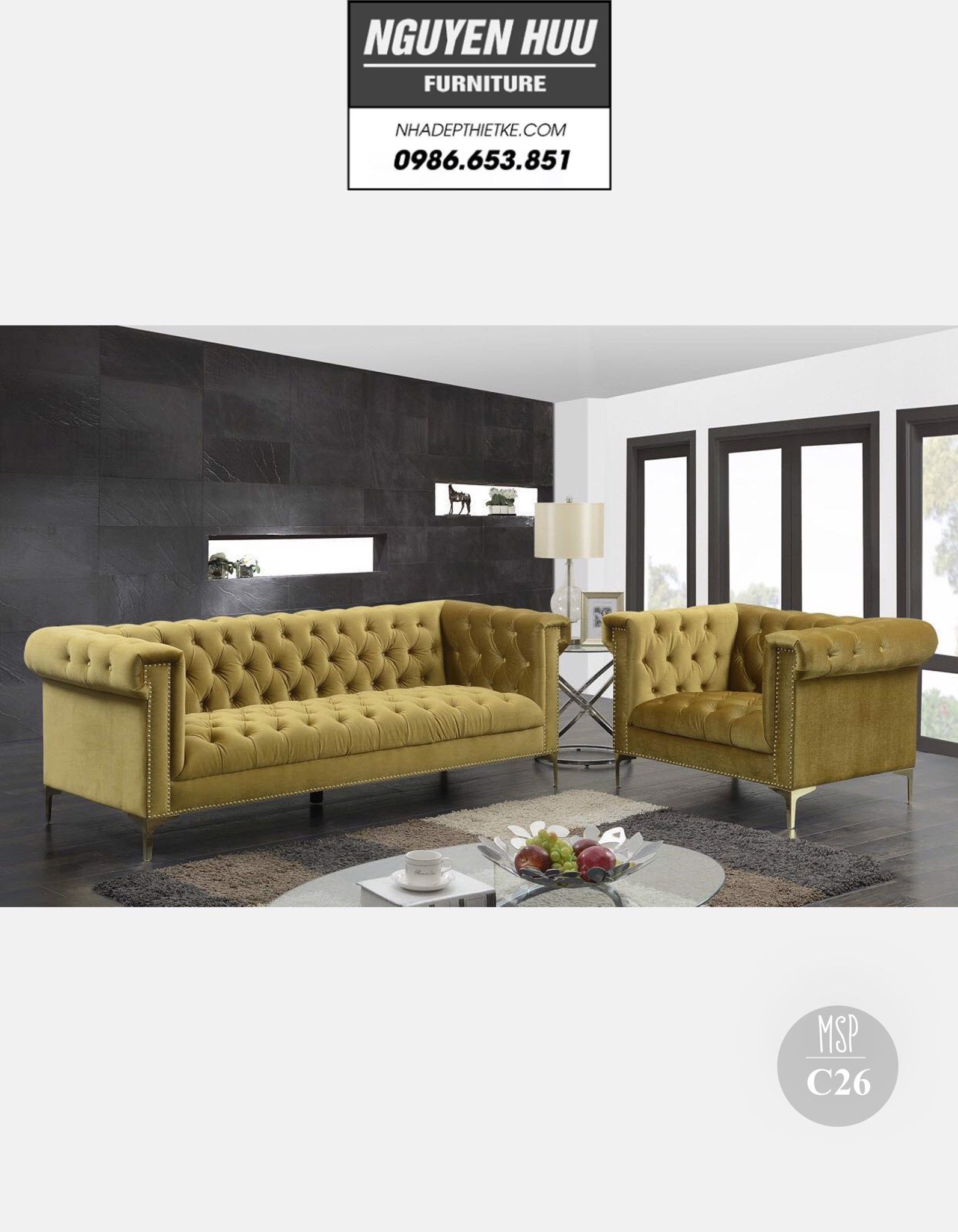 Ghế sofa tân cổ điển C26