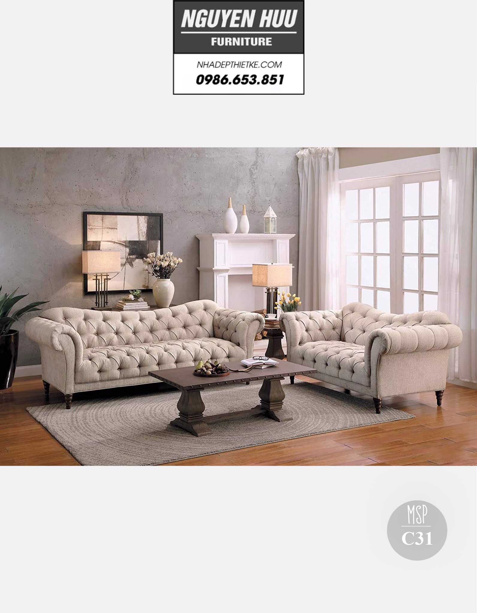 Ghế sofa tân cổ điển C31