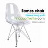 E4 - Ghế cafe Eames trong suốt - chân thép