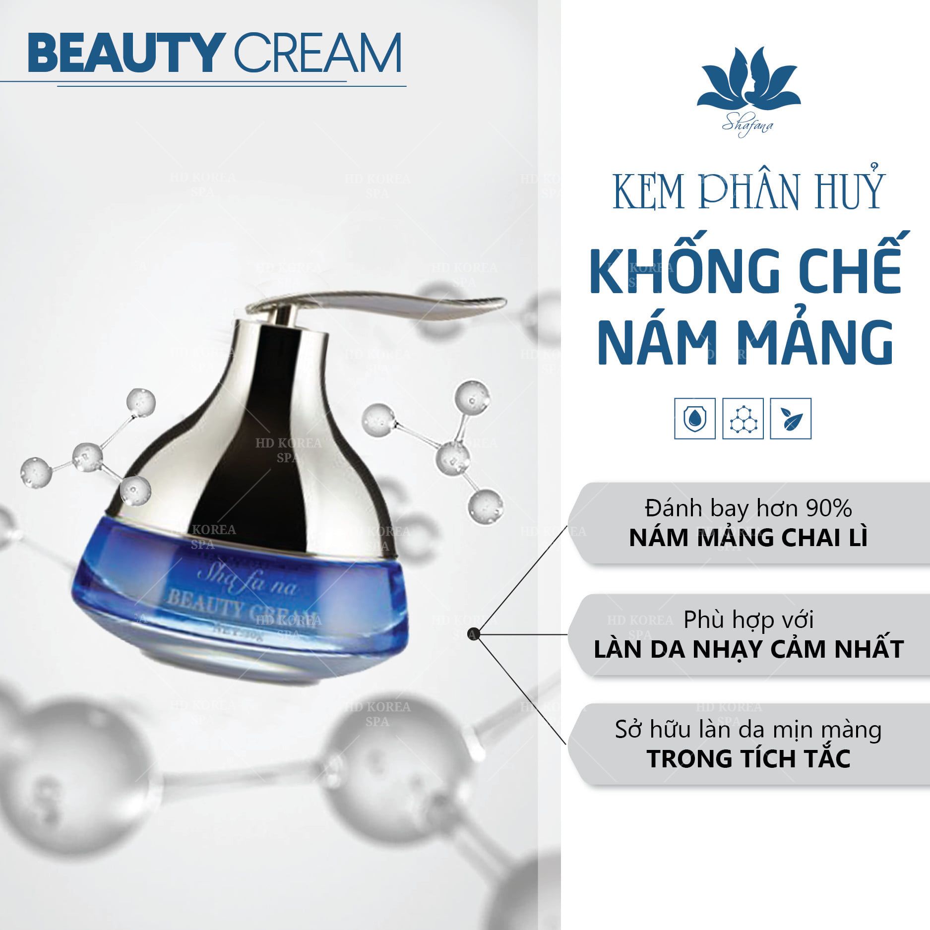 Beauty Cream- Kem Phân Huỷ Khống Chế Nám Mảng Shafana