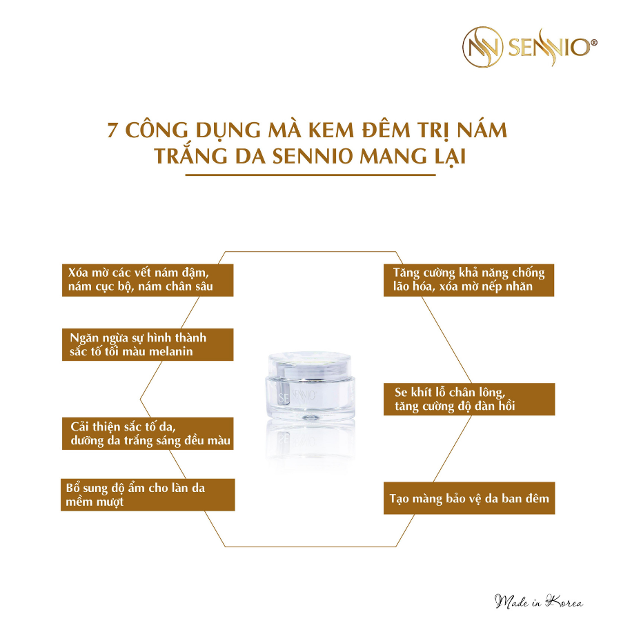 Bộ 4 sản phẩm trị nám, trắng da sennio