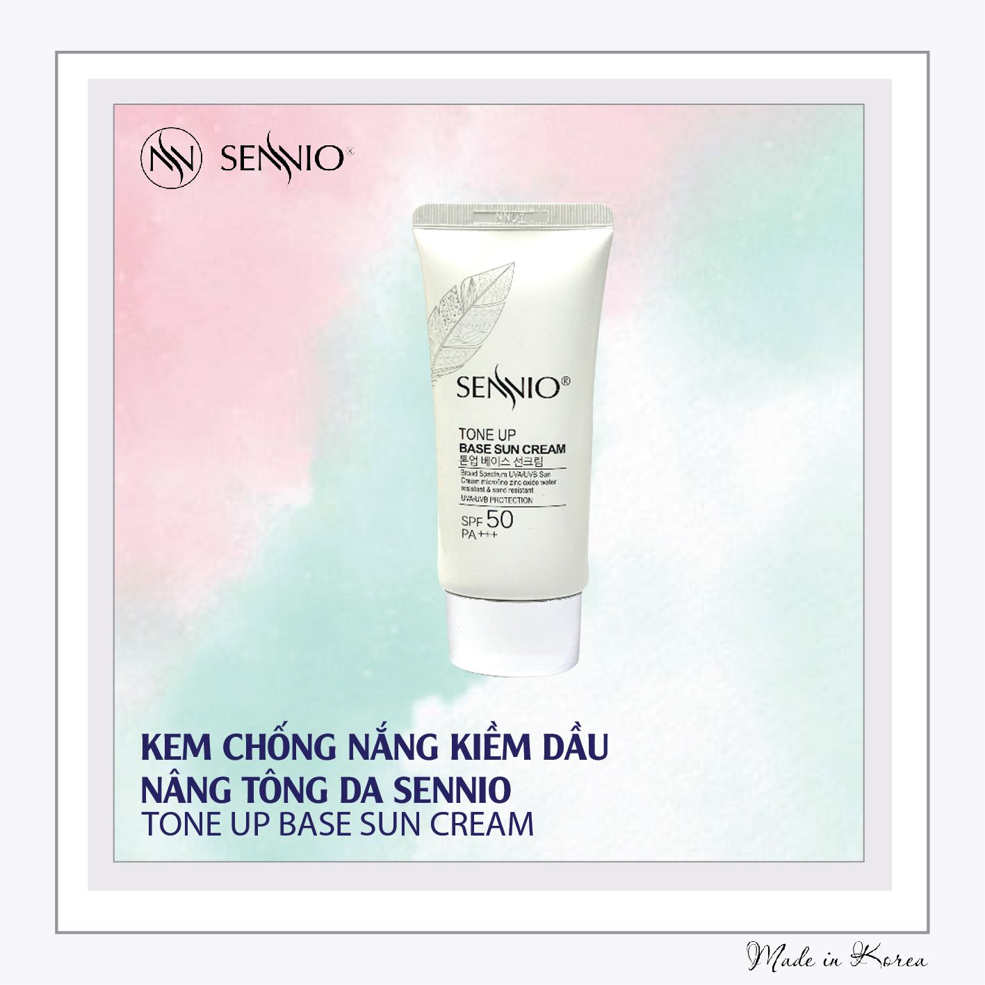 Kem chống nắng kiềm dầu - Nâng tone da Sennio - SPF50 PA +++