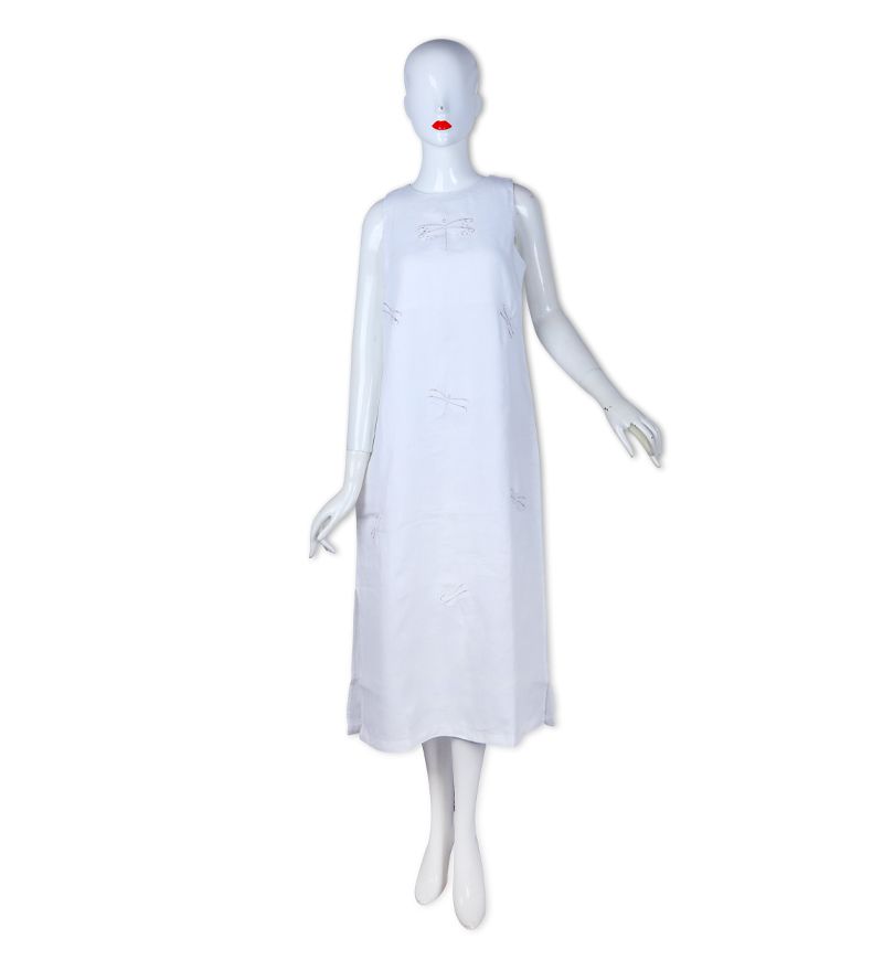 Đầm freesize N90-trắng-M10-Ch.H-thêu chuồn chuồn, bươm bướm(040620)-2m7-mẫu đầm vàng