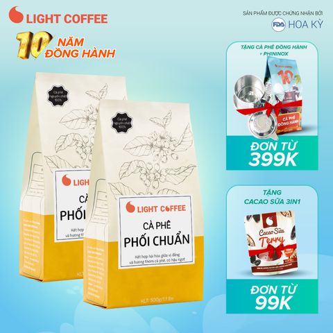  Combo 2 gói (1KG) Cà phê bột Phối chuẩn Light Coffee 500g/gói 