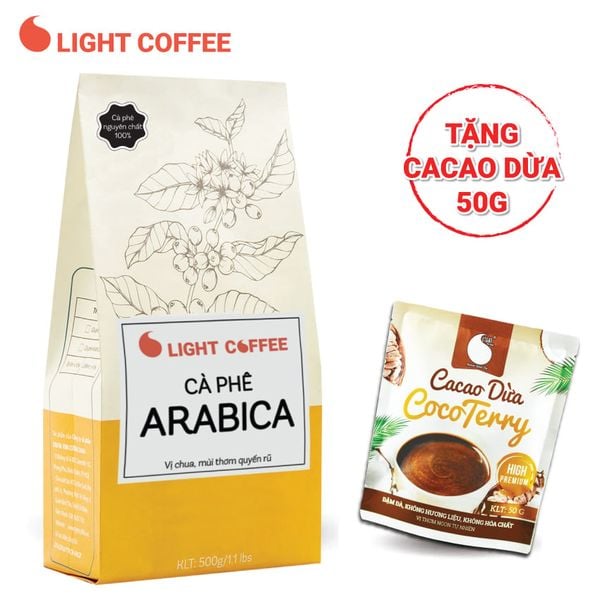 500gr - Cà phê hạt vị chua thanh, đắng dịu và thơm nồng Arabica - Light Coffee