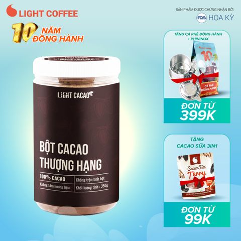  Cacao nguyên chất Thượng hạng cao cấp Light Cacao - Hộp 350g 