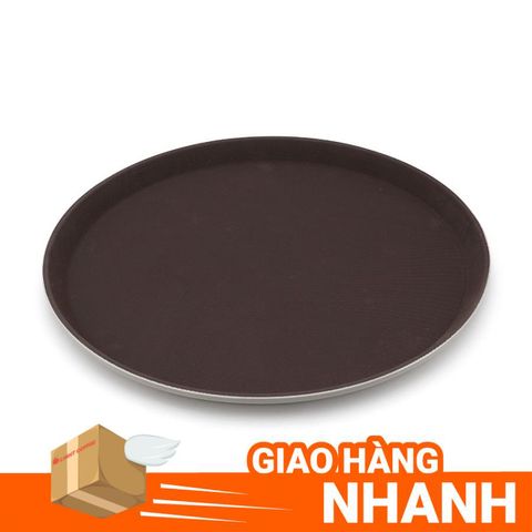  Khay, mâm tròn đen phục vụ chống trượt - Light Mart 