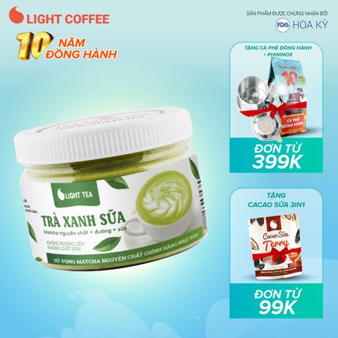  Bột trà xanh sữa 3in1, matcha xuất xứ Nhật Bản, hũ 230g, từ nhà sản xuất Light Coffee 