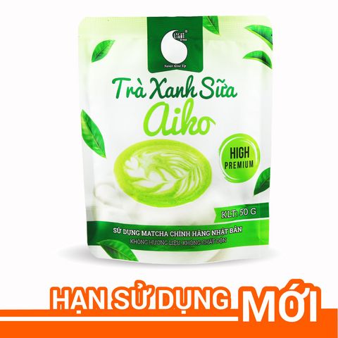  50gr - Bột trà xanh sữa Aiko, sử dụng matcha chính hãng Nhật Bản thơm ngon, tiện lợi. 