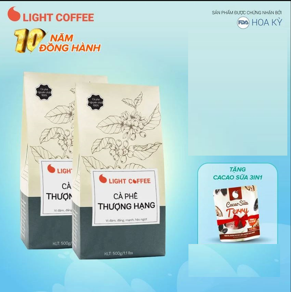 1 Kg (2 gói) - Cà phê Thượng hạng vị đậm, đắng mạnh hậu ngọt Light Coffee