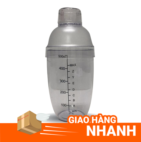  Shake nhựa cao cấp 500ml có vạch đen - Light Mart 