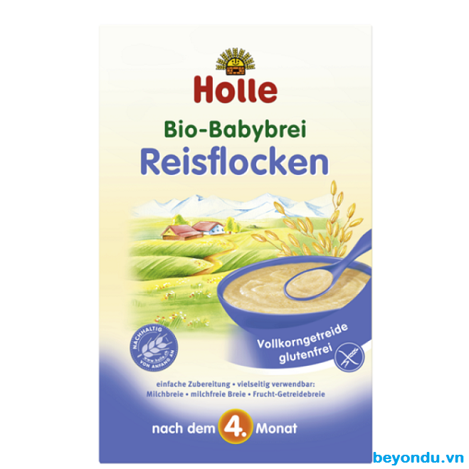 Bột ăn dặm hữu cơ Holle cho bé từ 4 tháng tuổi vị cám gạo