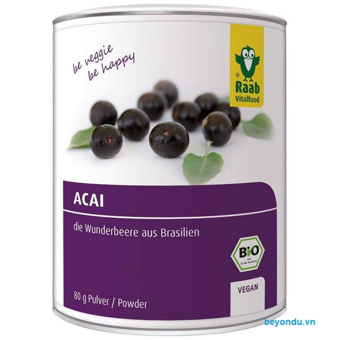 Bột quả acai hữu cơ Raab Vitalfood 80g