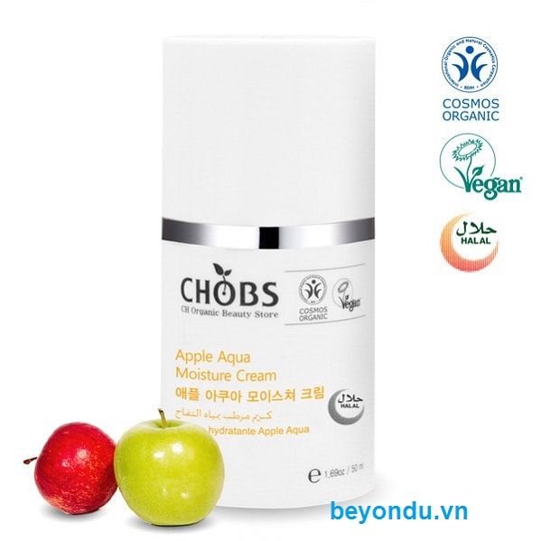 Kem dưỡng ẩm da hữu cơ nước táo (Chobs Organic Apple Aqua Moisture Cream) 50ml