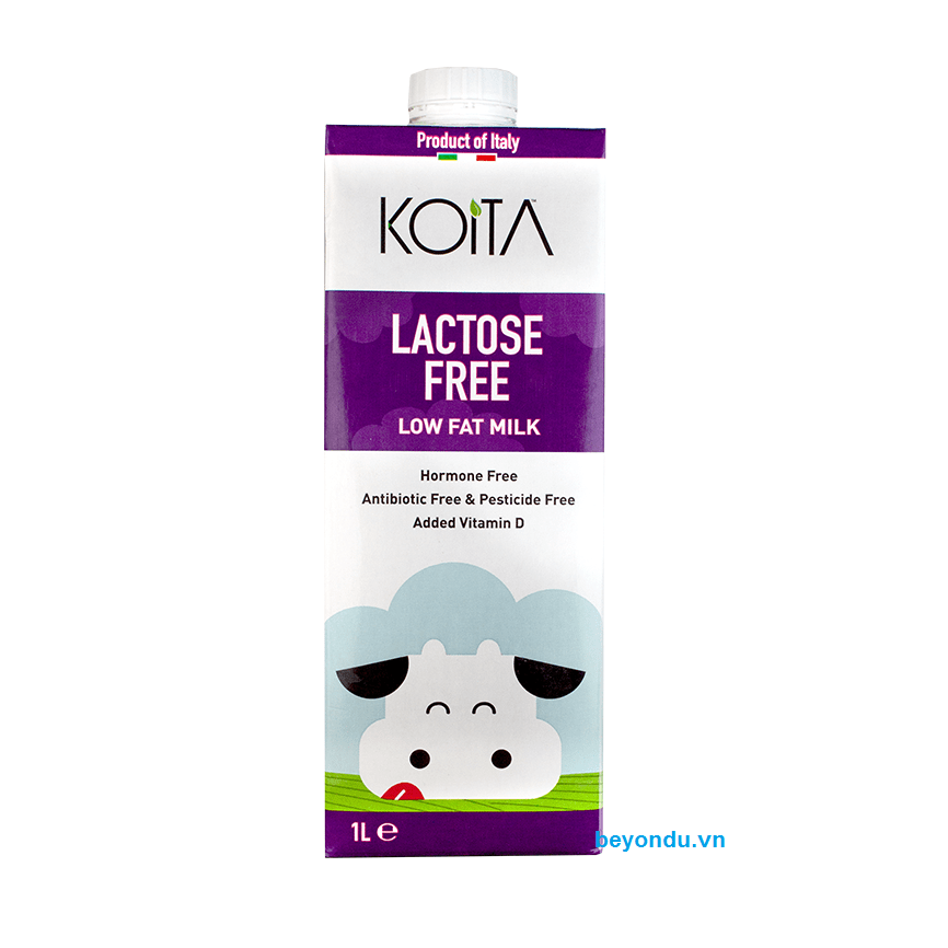 Sữa bò không lactose ít béo Koita 1l