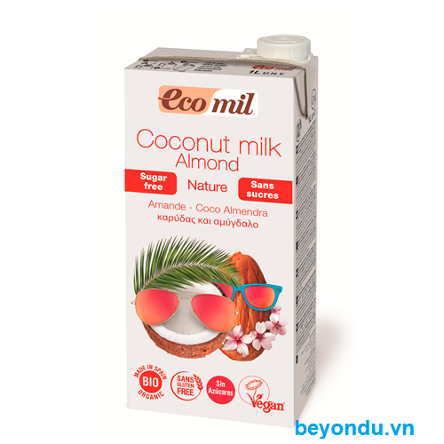 Sữa dừa - hạnh nhân organic Ecomil 1l không đường