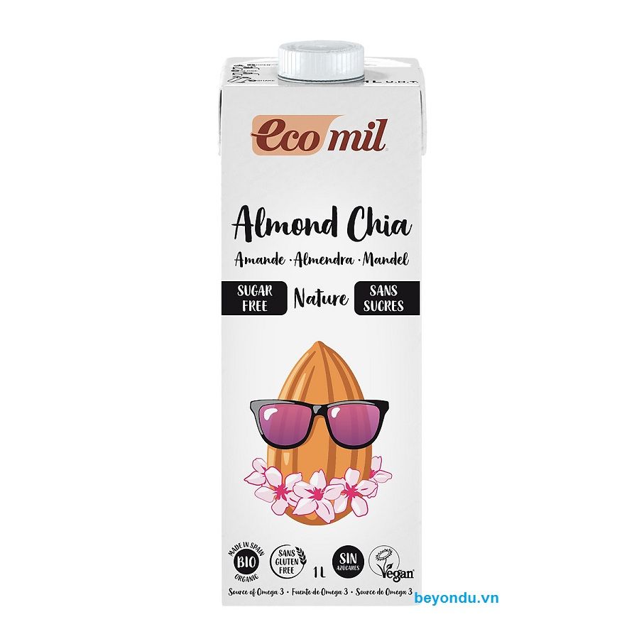 [] Sữa hạnh nhân hạt chia organic không đường Ecomil 1l