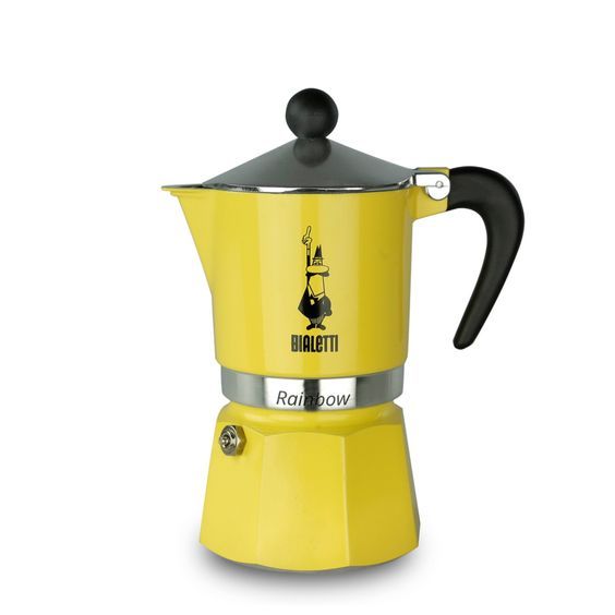 Ấm pha café Bialetti Rainbow BCM-4982 màu vàng – 3 ly cà phê mỗi ngày