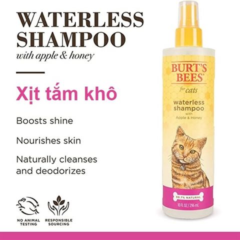 Burt's Bees Cat Waterless Shampoo with Apple and Honey 296ml