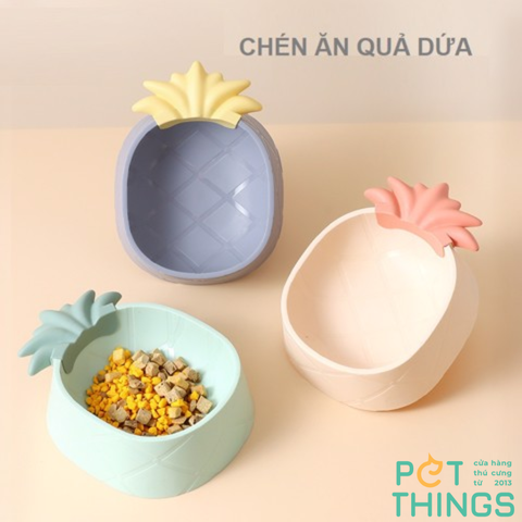 Chén ăn cho thú cưng quả dứa 18.5*24*7.5cm