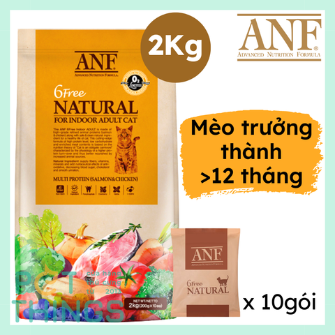 Hạt khô mèo trưởng thành ANF Cat 6 Free Natural Indoor Adult