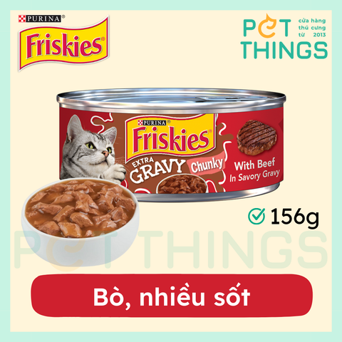 Pate Mèo Friskies Extra Gravy Chunky With Beef In Savory Gravy 156g