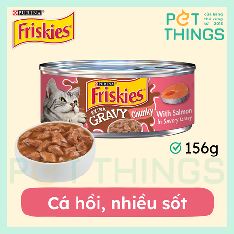 Pate Mèo Friskies Extra Gravy Chunky With Salmon In Savory Gravy 156g