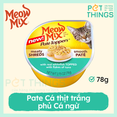 Pate Mèo Meow Mix Paté Toppers With Real Whitefish Topped With Flakes of Tuna 78g