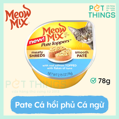 Pate Mèo Meow Mix Paté Toppers With Real Salmon Topped With Flakes of Tuna