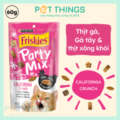 Friskies Party Mix California Crunch Bánh Thưởng Cho Mèo Vị Gà, Gà Tây & Thịt Xông Khói