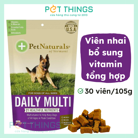 Pet Naturals Daily Multi Dog multivitamin cho chó mọi độ tuổi, 30 viên