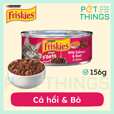 Pate Mèo Friskies Prime Filets With Salmon & Beef In Sauce 156g