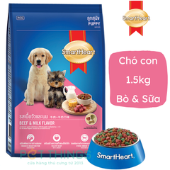 SmartHeart Puppy Beef & Milk thức ăn hạt cho chó con, bò & sữa