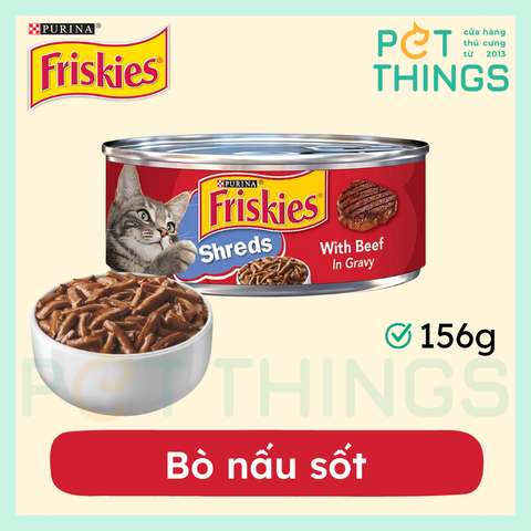 Pate Mèo Friskies Shreds With Beef In Gravy 156g