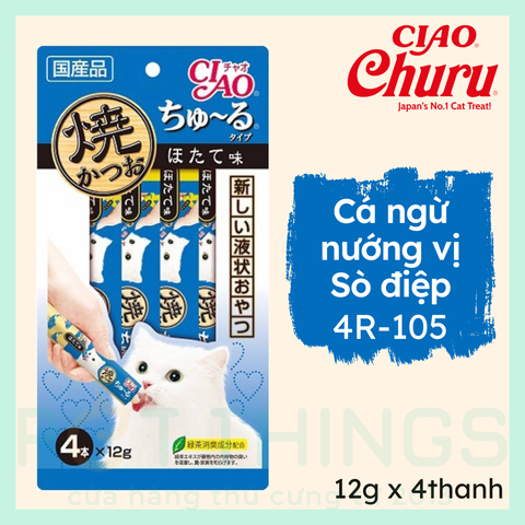 Súp Thưởng Cho Mèo CIAO Churu 4R-105 Grilled Tuna Scallop Flavor 12gx4