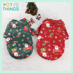 Áo nỉ Noel thu đông có tay M/L/XL/2XL cho thú cưng