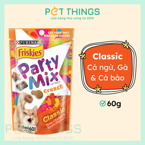 Bánh Thưởng Cho Mèo Friskies Party Mix Classic 60g, Thái Lan