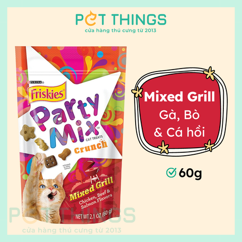 Bánh Thưởng Cho Mèo Friskies Party Mix Mixed Grill 60g, Thái Lan