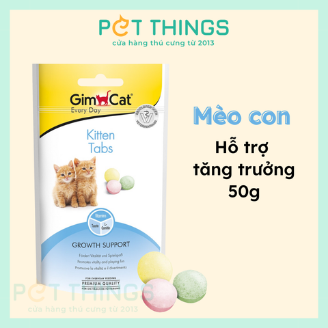 GimCat Every Day Kitten Tabs Bánh Thưởng Hỗ Trợ Tăng Trưởng Cho Mèo Con 40g