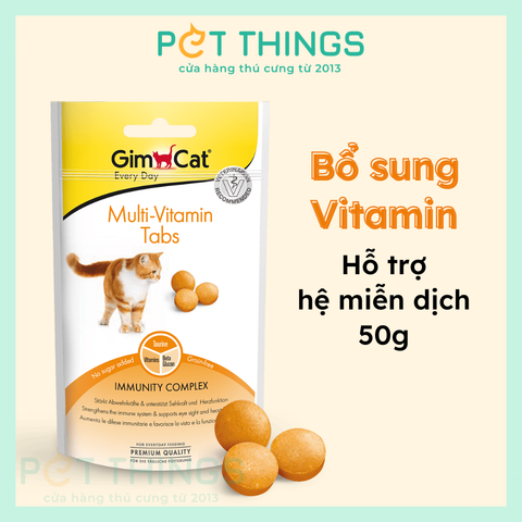 Gimcat Every Day Multi-Vitamin Tabs Bánh Thưởng Tăng Cường Miễn Dịch Cho Mèo 40g