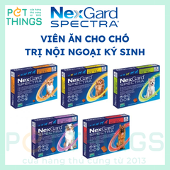 NexGard Spectra Viên Ăn Nhai cho Chó Trị Nội Ngoại Ký Sinh Trùng (ve rận, giun sán, bọ chét, giun tim, giun tròn, ghẻ...)