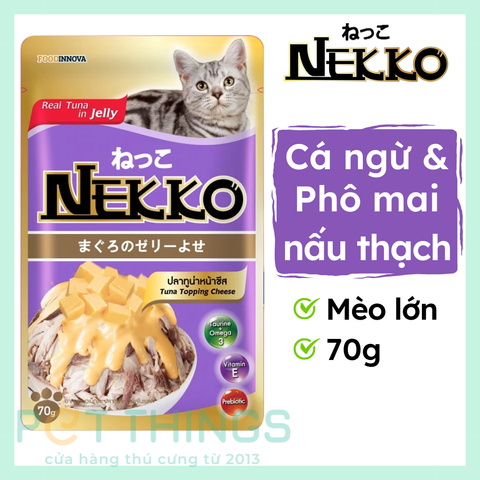 Pate mèo Nekko Tuna topping Cheese 70g