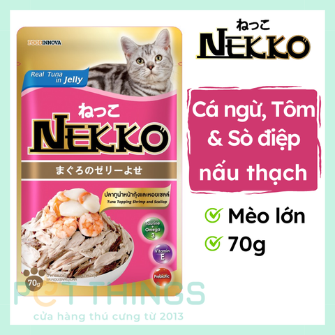 Pate mèo Nekko Tuna top Shrimp & Scallop 70g