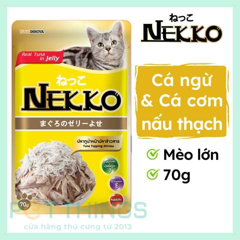 Pate mèo Nekko Tuna topping Shirasu 70g