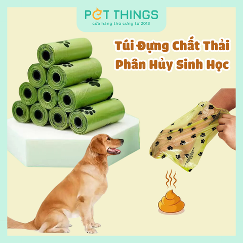 Túi Đựng Phân, Chất Thải Chó Mèo ECO Phân Hủy Sinh Học, 1 Cuộn