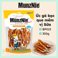 Snack Chó Munznie BP015 Ức Gà Bọc Que Mềm Vị Sữa 350g