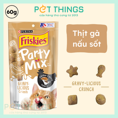 Friskies Party Mix Gravy-licious Chicken Bánh Thưởng Cho Mèo Vị Gà Nấu Sốt