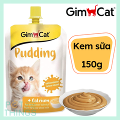 Kem sữa cho mèo bổ sung canxi Gimcat Pudding 150g