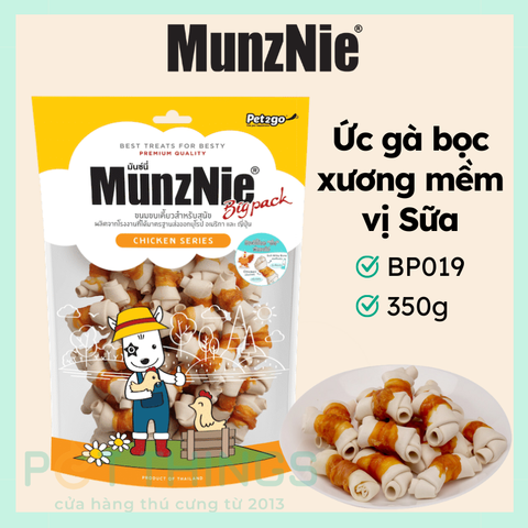 Gà Sấy Cho Chó Munznie Ức Gà Bọc Xương Mềm Vị Sữa BP019